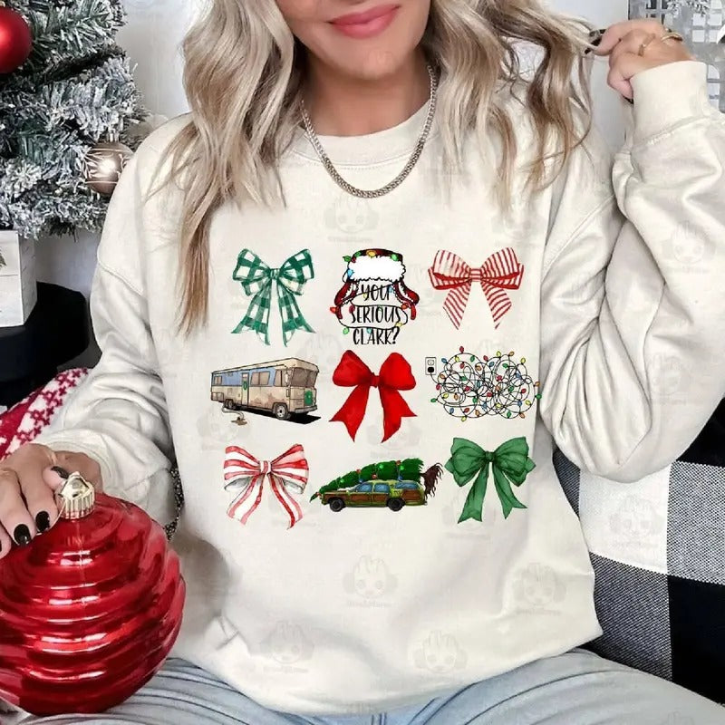 You Serious Clark Shirt, Christmas Comedy Movies Vacation The Boys of Winter Christmas Tshirt, Coquette Bow Christmas...