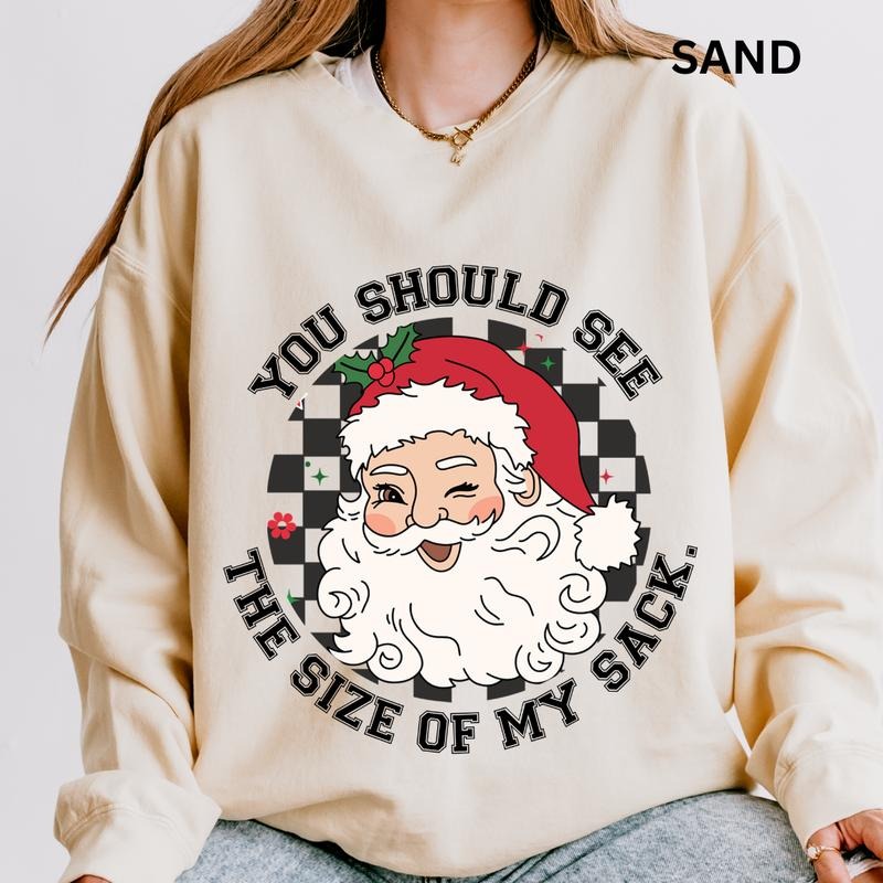You Should See the Size Of My Sack Sweatshirt Sleeve Casual Cotton Polyester Oversized sweatshirt - Comfort Crewneck...