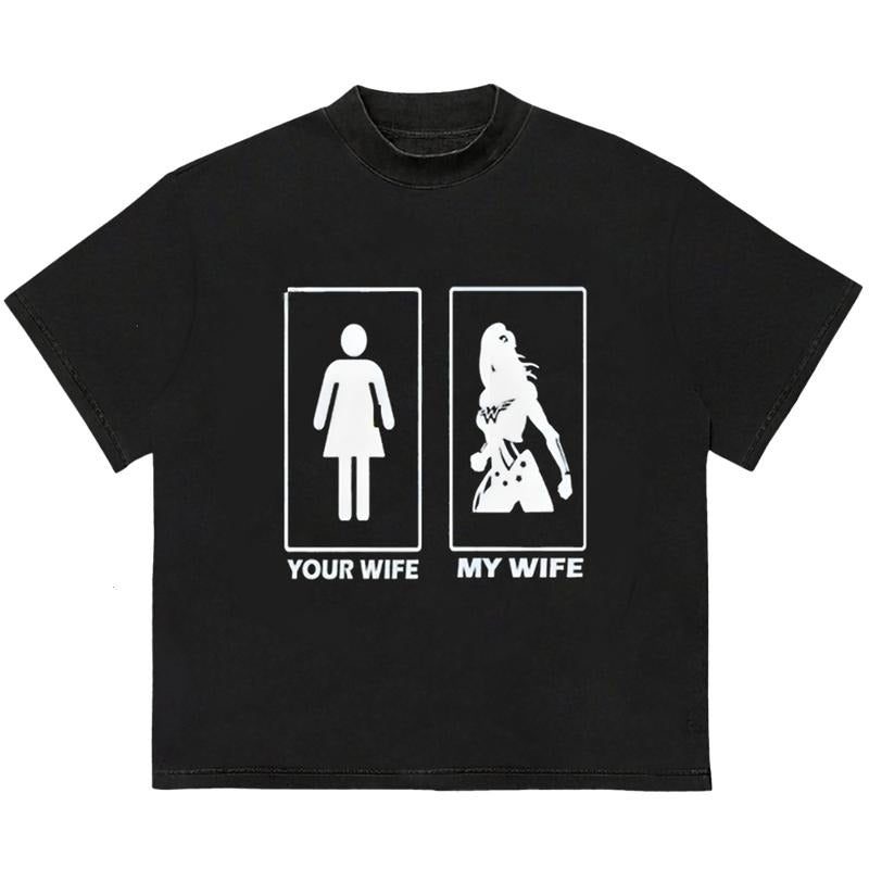 Your Wife My Wife Wonder Woman T-Shirt Unisex Graphic Design Retro Vibes Hoodie, Sweatshirt | TeeBloomCo.com