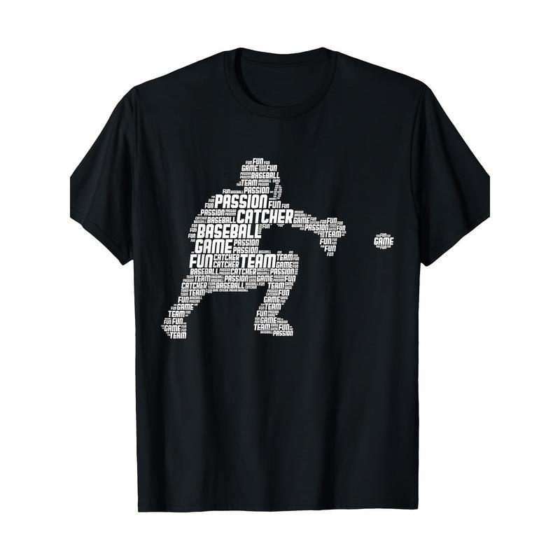 Youth & Men's Baseball Catcher Graphic T-Shirt for Boys