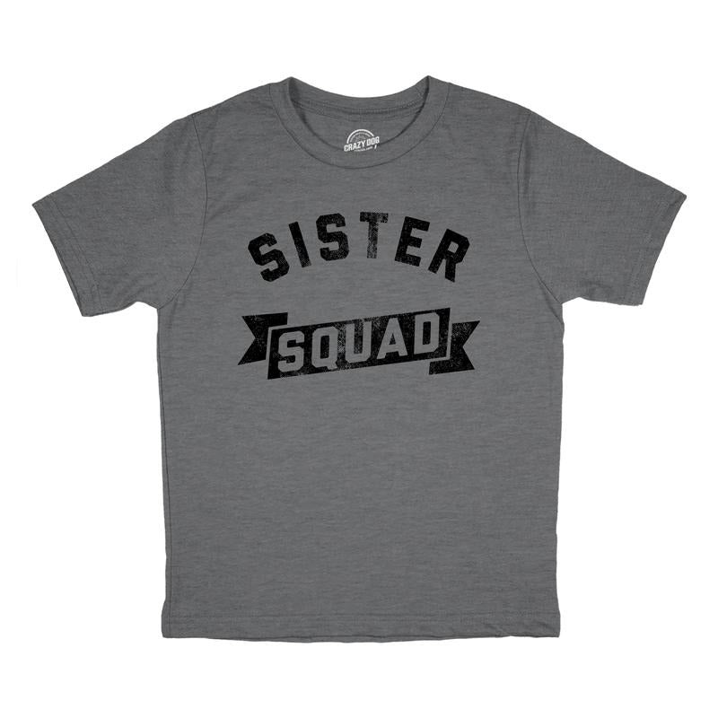 Youth Funny T Shirts Sister Squad Family Graphic Tee For Kids Funny T Shirts Funny Sarcastic Short Sleeve Novelty Tees...