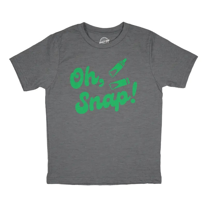 Youth Oh Snap Funny Broken Coloring Crayons Joke Tee For Kids Funny T Shirts Funny Sarcastic T Shirt Novelty T Shirts for...