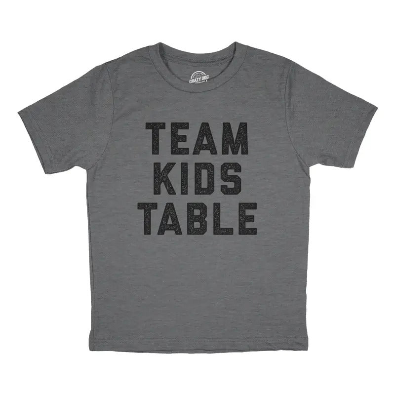 Youth Team Kids Table T Shirt Funny Thanksgiving Christmas Dinner Holiday Graphic Tee Funny T Shirts Thanksgiving Tops...