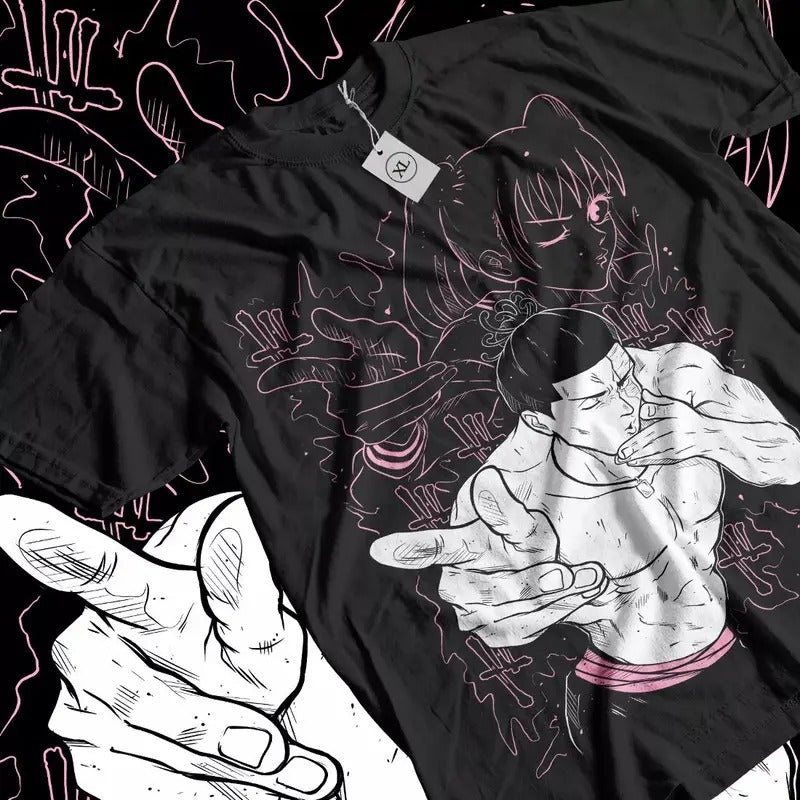Yuji Itadori T-shirt Todo Jujutsu Kaisen Gojo Horror Anime Black Shirt All Size style 02 Hoodie, Sweatshirt | TeeBloomCo.com