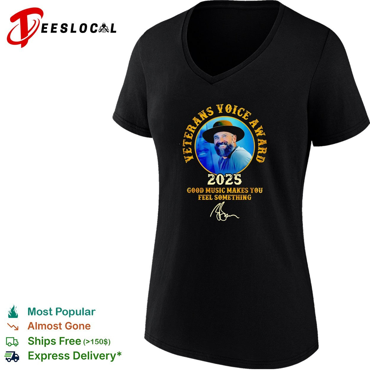 Zac Brown veterans voice award 2025 good music makes you feel something portrait shirt