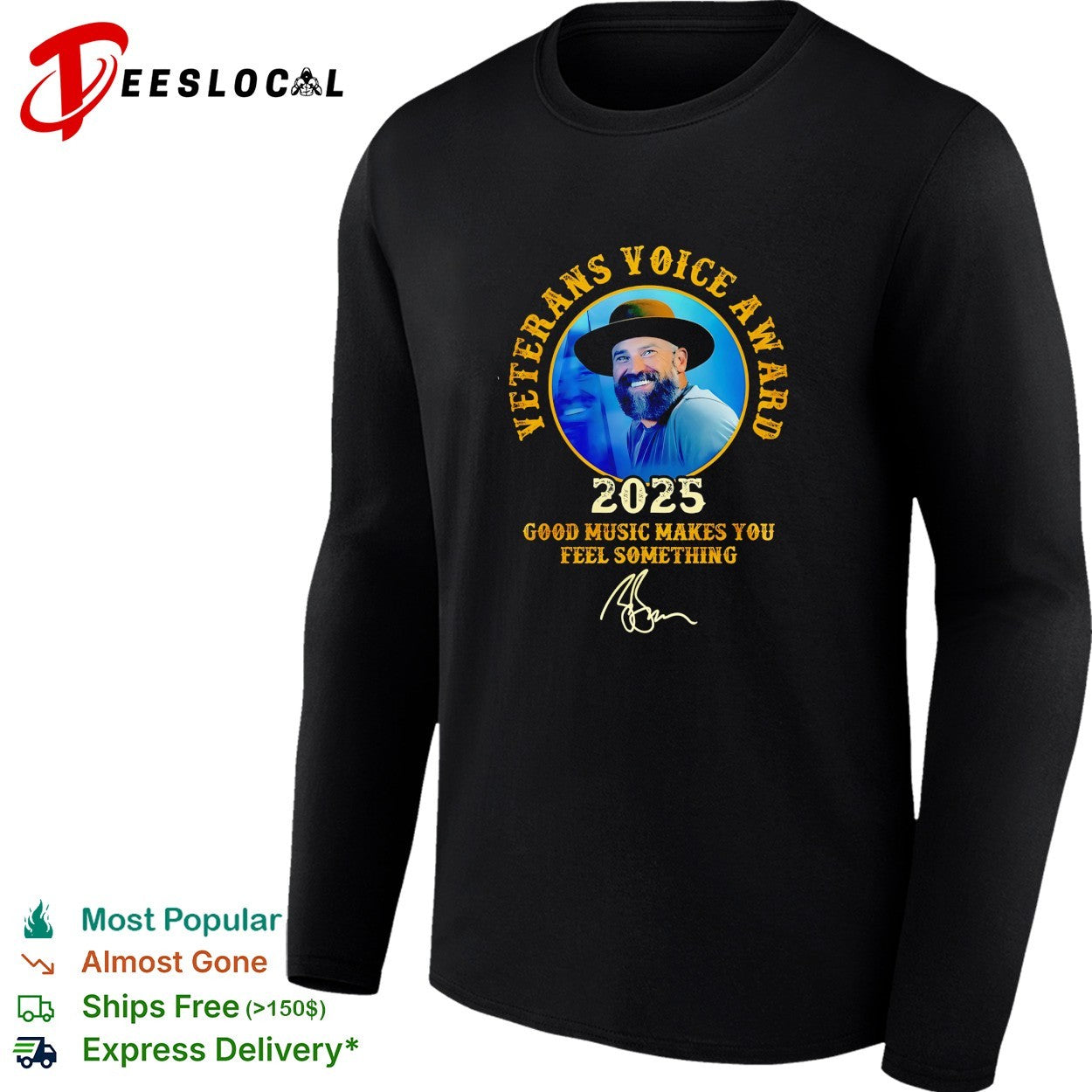 Zac Brown veterans voice award 2025 good music makes you feel something portrait shirt