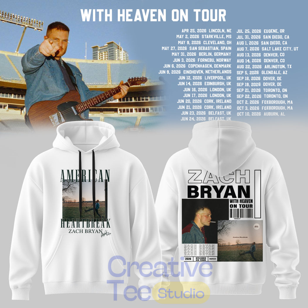 Zach Bryan With Heaven On Tour 2026 Special Hoodie