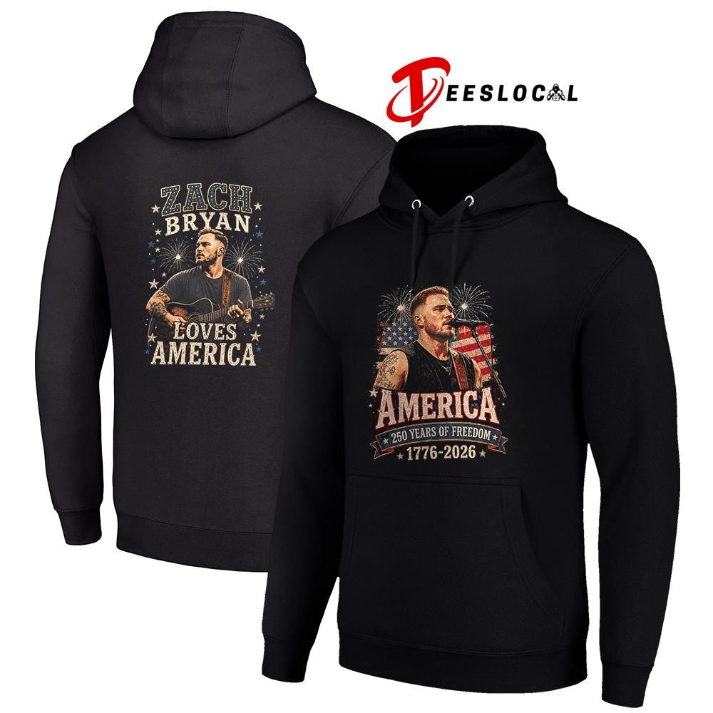 Zack Bryan America celebrating freedom 4th of July loves America shirt