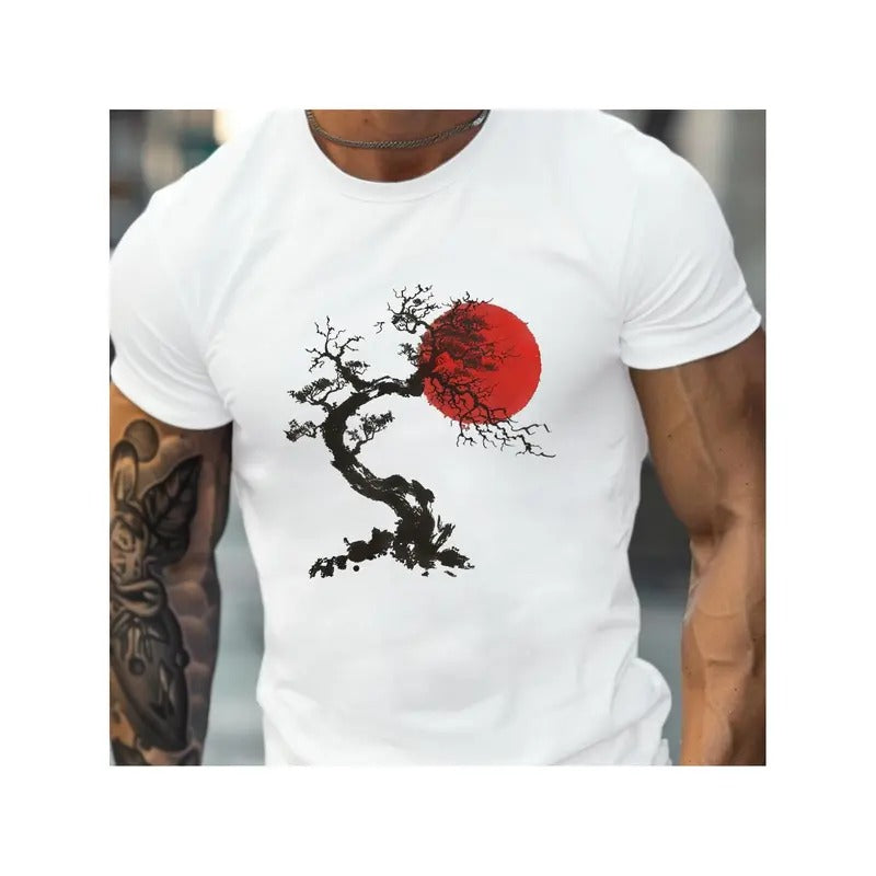 Zen inspired tree design cotton men's T-shirt comfort fit Made in USA Hoodie, Sweatshirt | TeeBloomCo.com