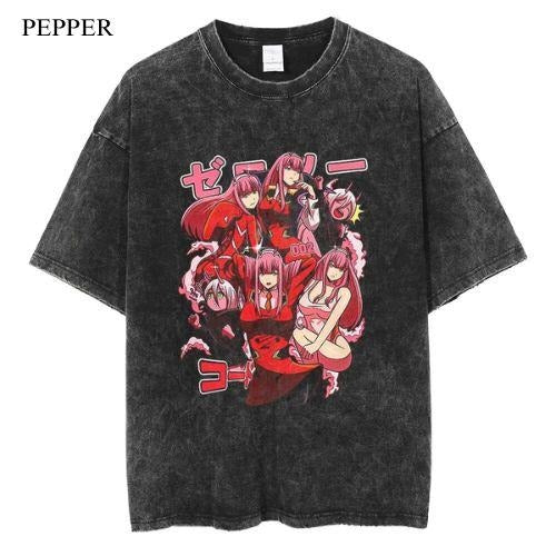 Zero Two Vintage T-Shirt, Anime Manga Unisex T-Shirt, Gift For Him Menswear Top Hoodie, Sweatshirt | TeeBloomCo.com
