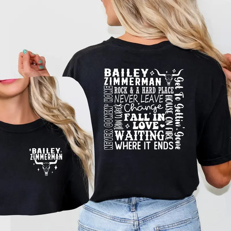 Zimmerm4n Song 2 Sides T Shirt, Country Music Fan, Concert Outfit, Fan Merch, Unisex Short Sleeve Tee Shirt, Casual...