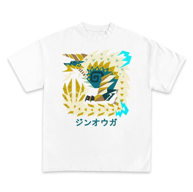 Zinogre Monter Kanji shirt, Thunderlord Zinogre tee, Fantassy Adventure Unisex cotton Tshirt, Monter Hunter videogame...