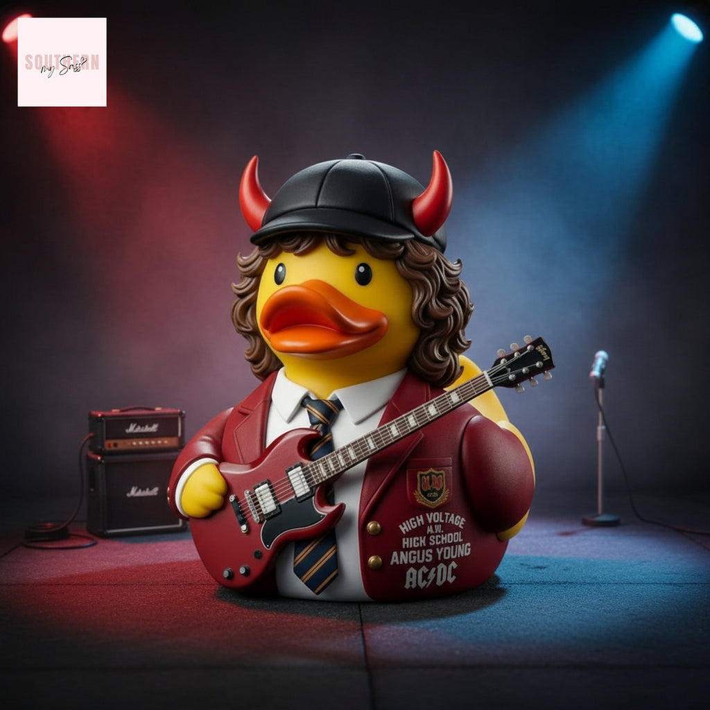 ACDC Angus Young High Voltage Devil Horns Rubber Duck