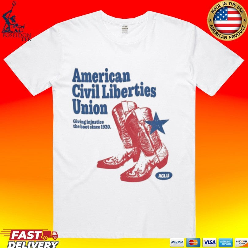 Aclu American Civil Liberties Union Cowboy Boot T-shirt