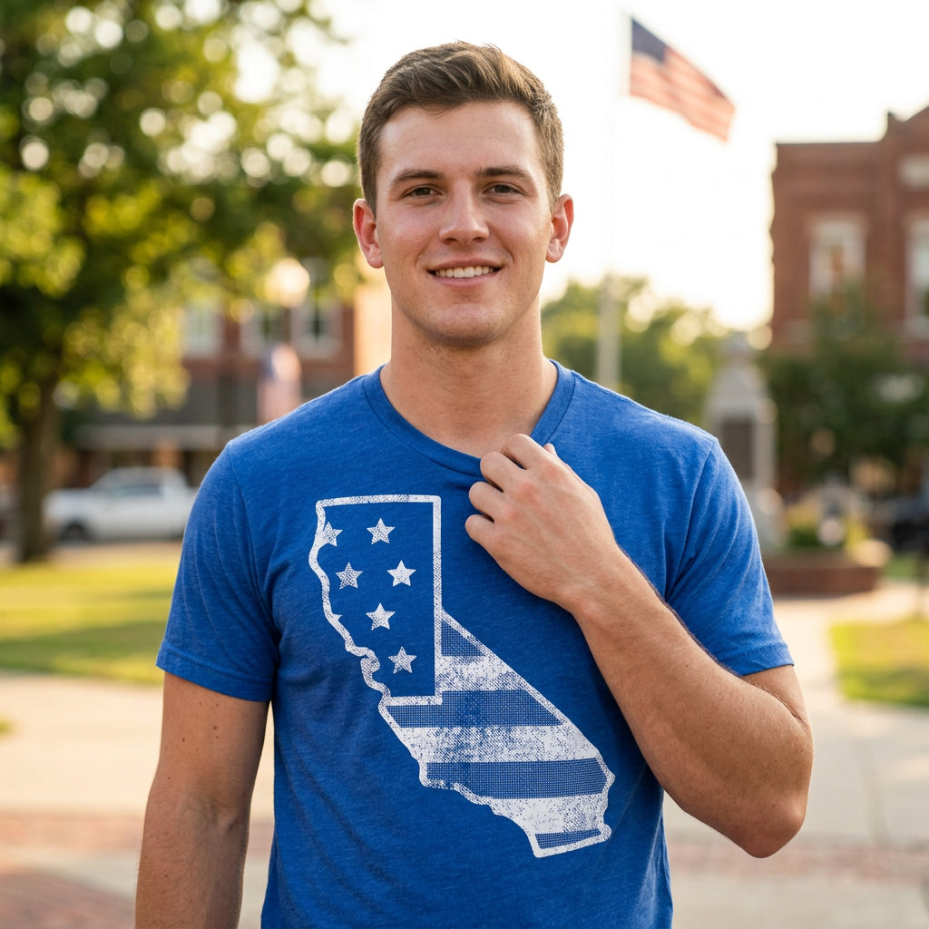 American Flag California Men's T Shirt