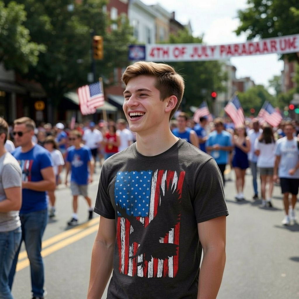Eagle In Flag Men's T Shirt