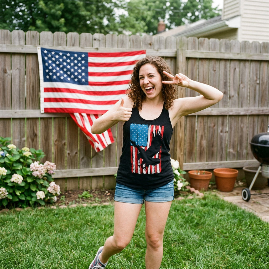 Eagle In Flag Women's Tank Top