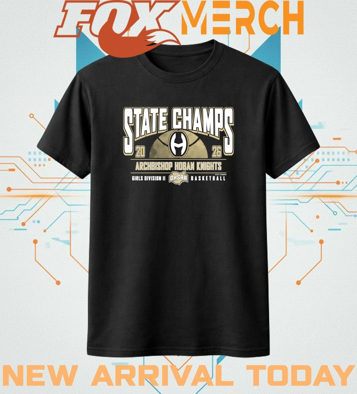 Archbishop Hoban Knights 2026 OHSAA Girls Basketball D2 State Champions t-shirt