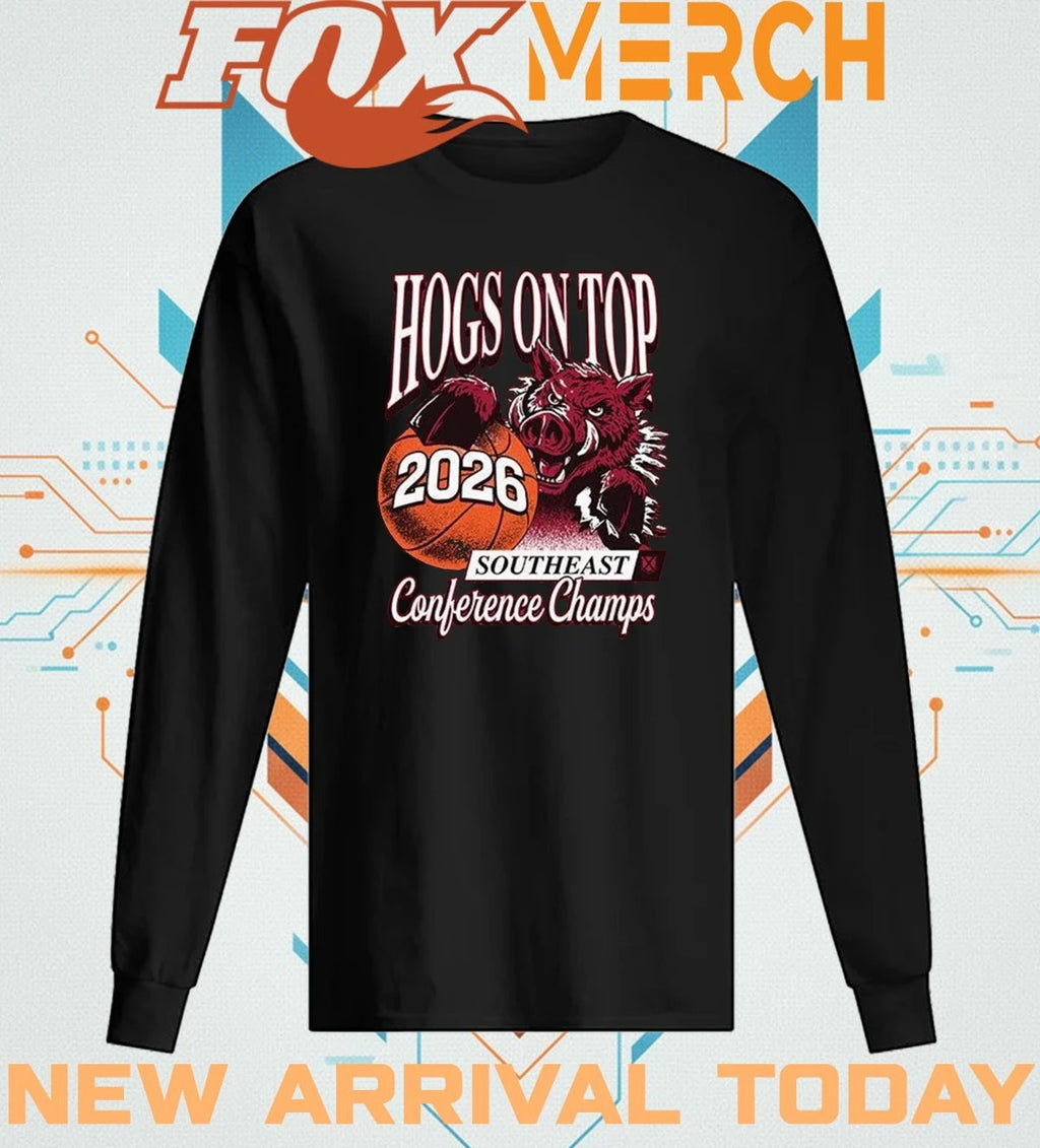 Arizona Razorbacks 2026 Hogs On Top Southeast Conference Champs t-shirt