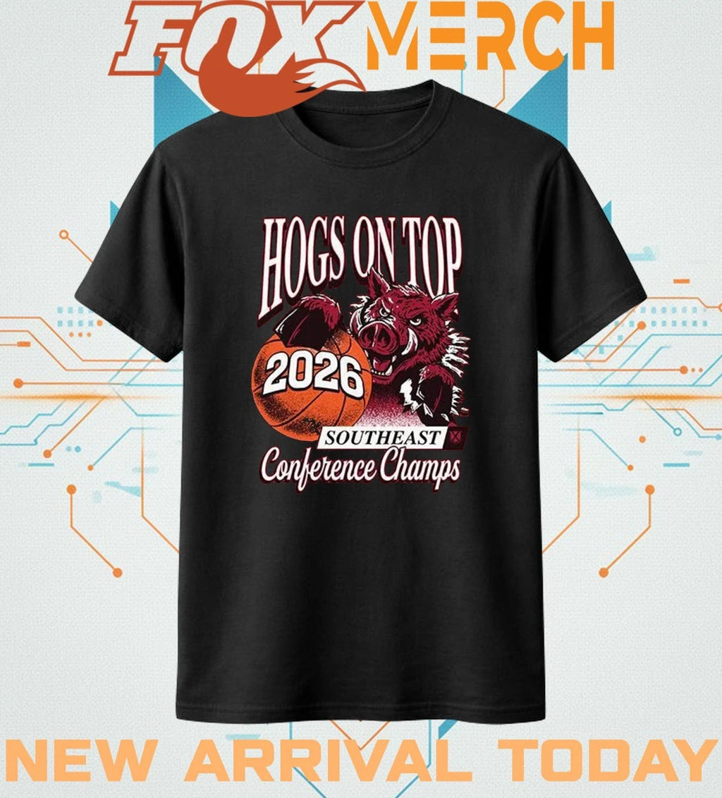 Arizona Razorbacks 2026 Hogs On Top Southeast Conference Champs t-shirt