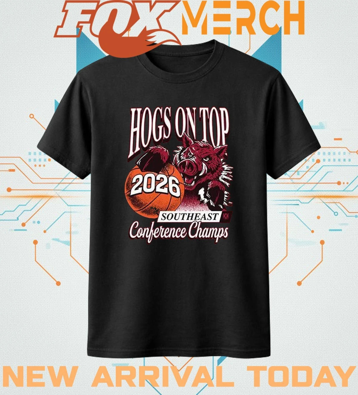 Arizona Razorbacks 2026 Hogs On Top Southeast Conference Champs t-shirt
