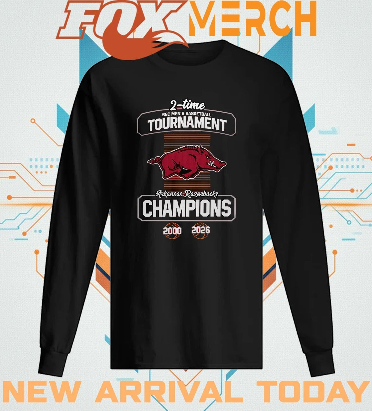 Arkansas Razorbacks 2-Time Sec Men’s Basketball Tournament Champions 2000 2026 t-shirt