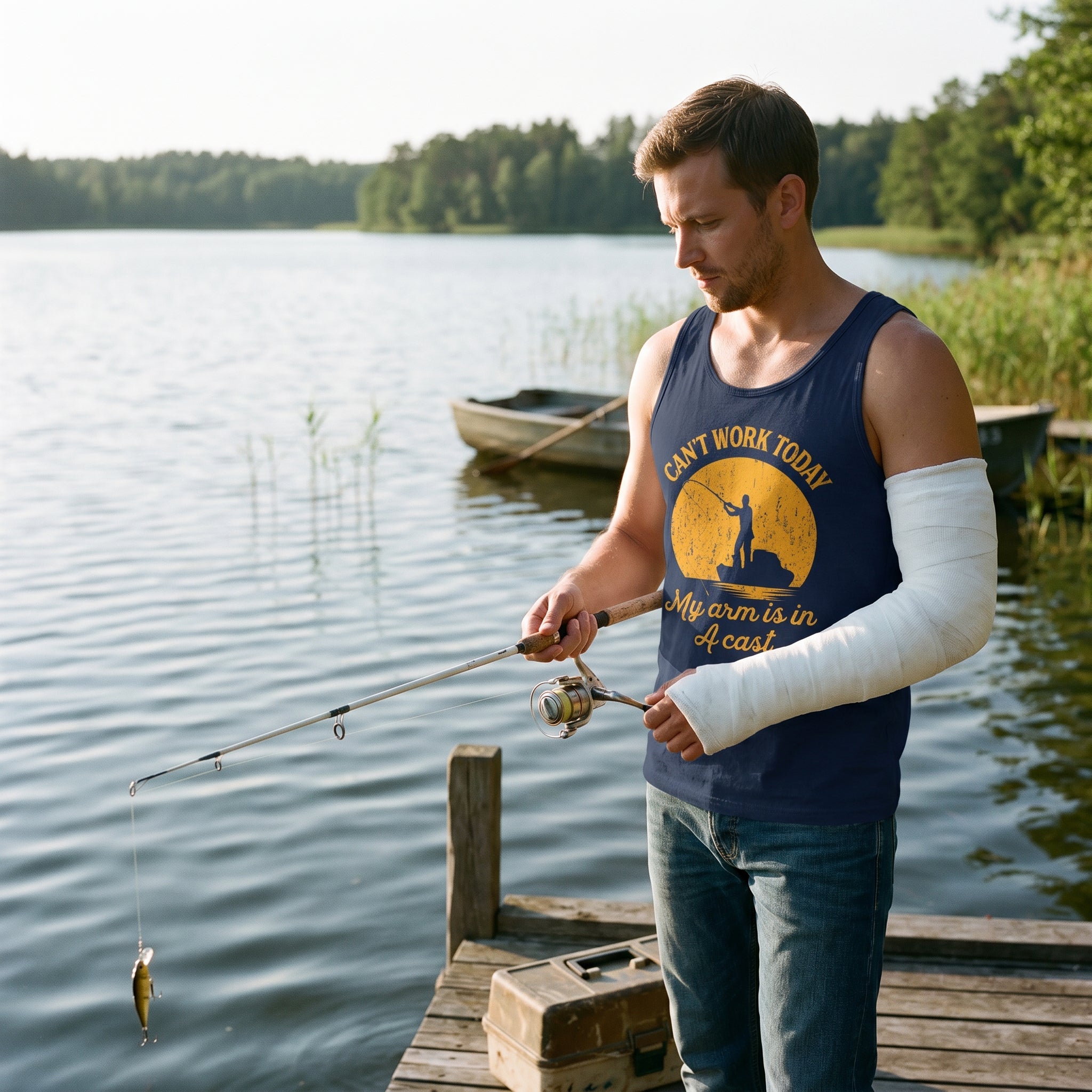 Can't Work Today My Arm Is In A Cast Men's Tank Top