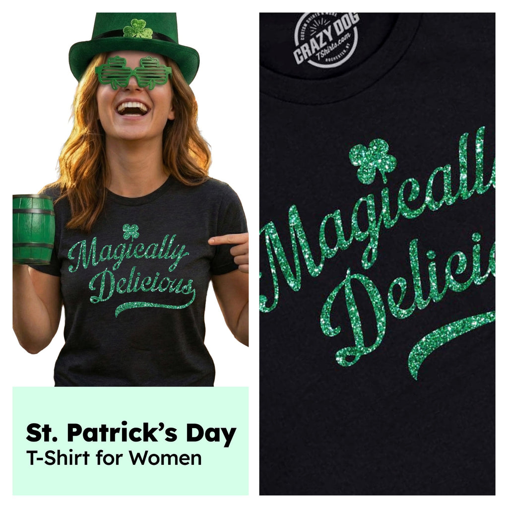 Magically Delicious Black Shirt Glitter Ink Women's T Shirt