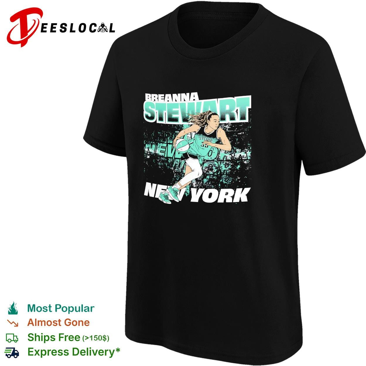 Breanna Stewart number 30 New York Liberty basketball action poster shirt
