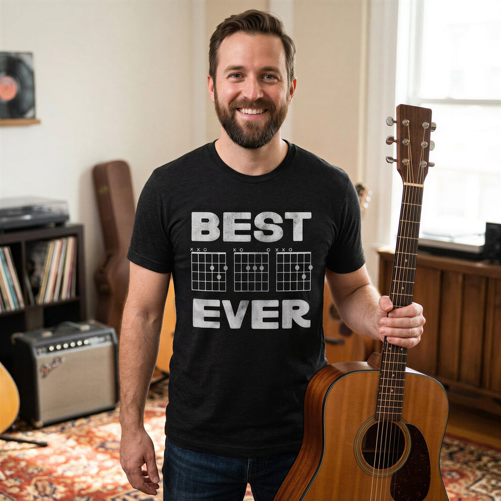Best Dad Ever Guitar Chords Men's T Shirt