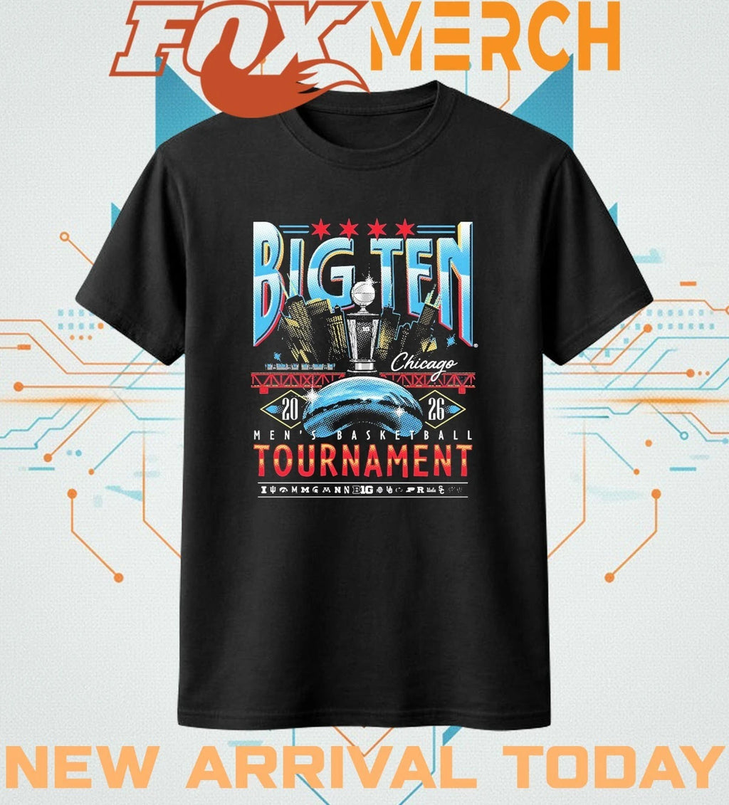 Big Ten Men’s Basketball Tournament 2026 Chicago Merch at United Center t-shirt