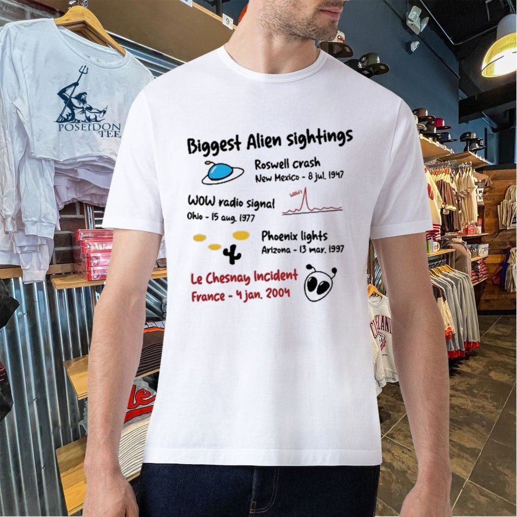 Biggest Alien Sightings Le Chesnay Incident France – 4 Jan 2004 T-shirt