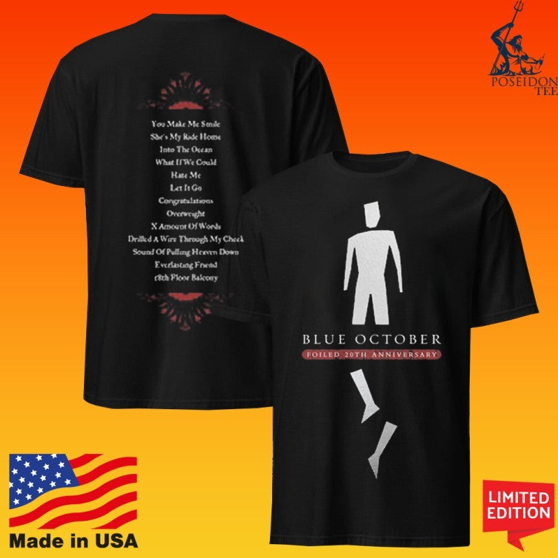Blue October Foiled 20th Anniversary Broken Man T-shirt