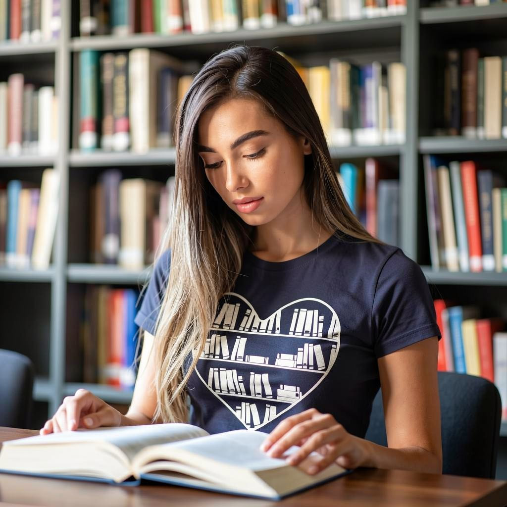 Bookshelf Heart Women's T Shirt
