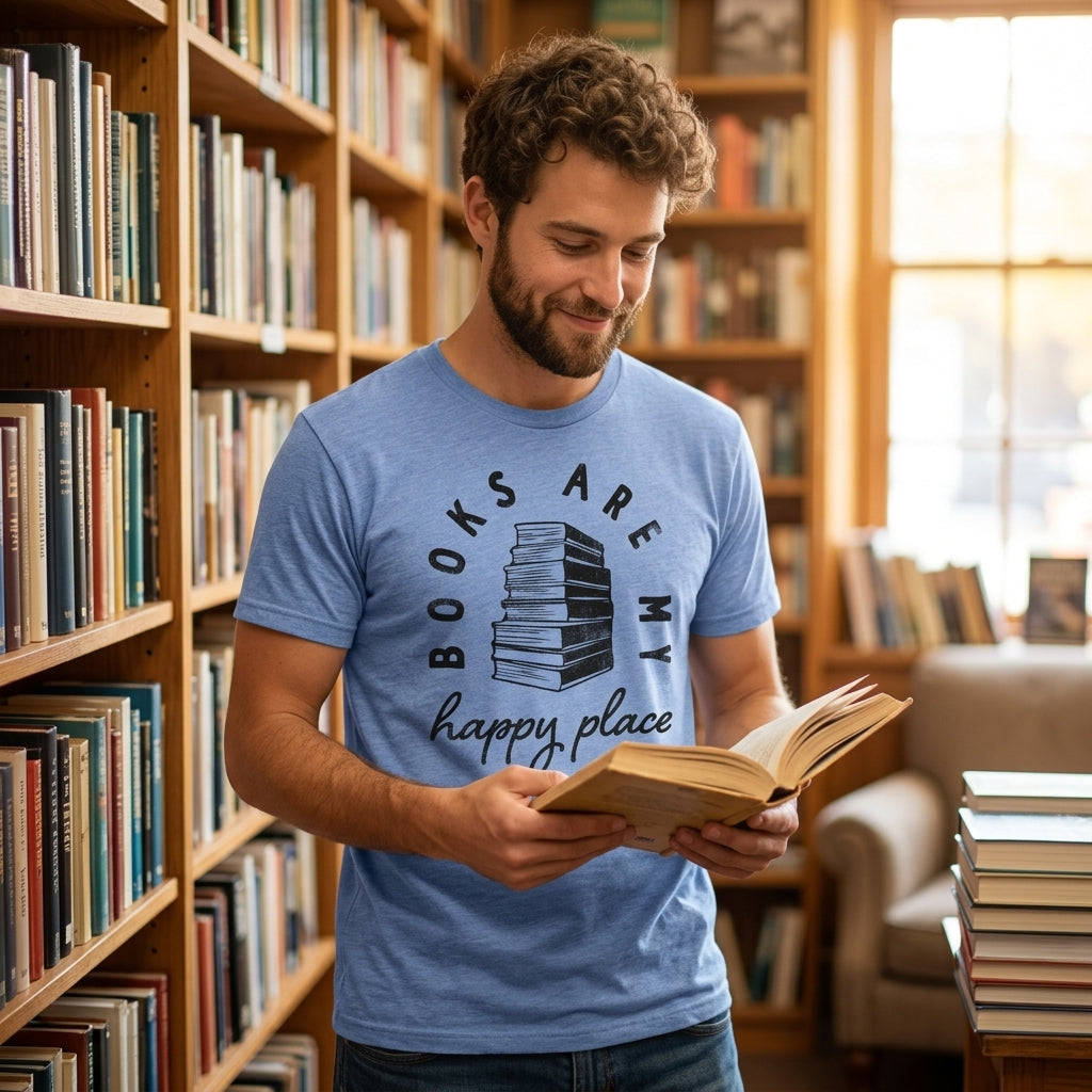 Books Are My Happy Place Men's T Shirt