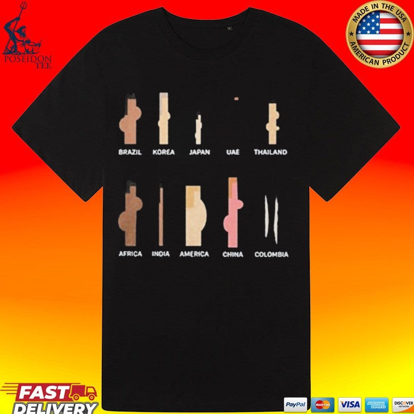 Brazil Korea Japan Uae Thailand Africa India America China Colombia T-shirt