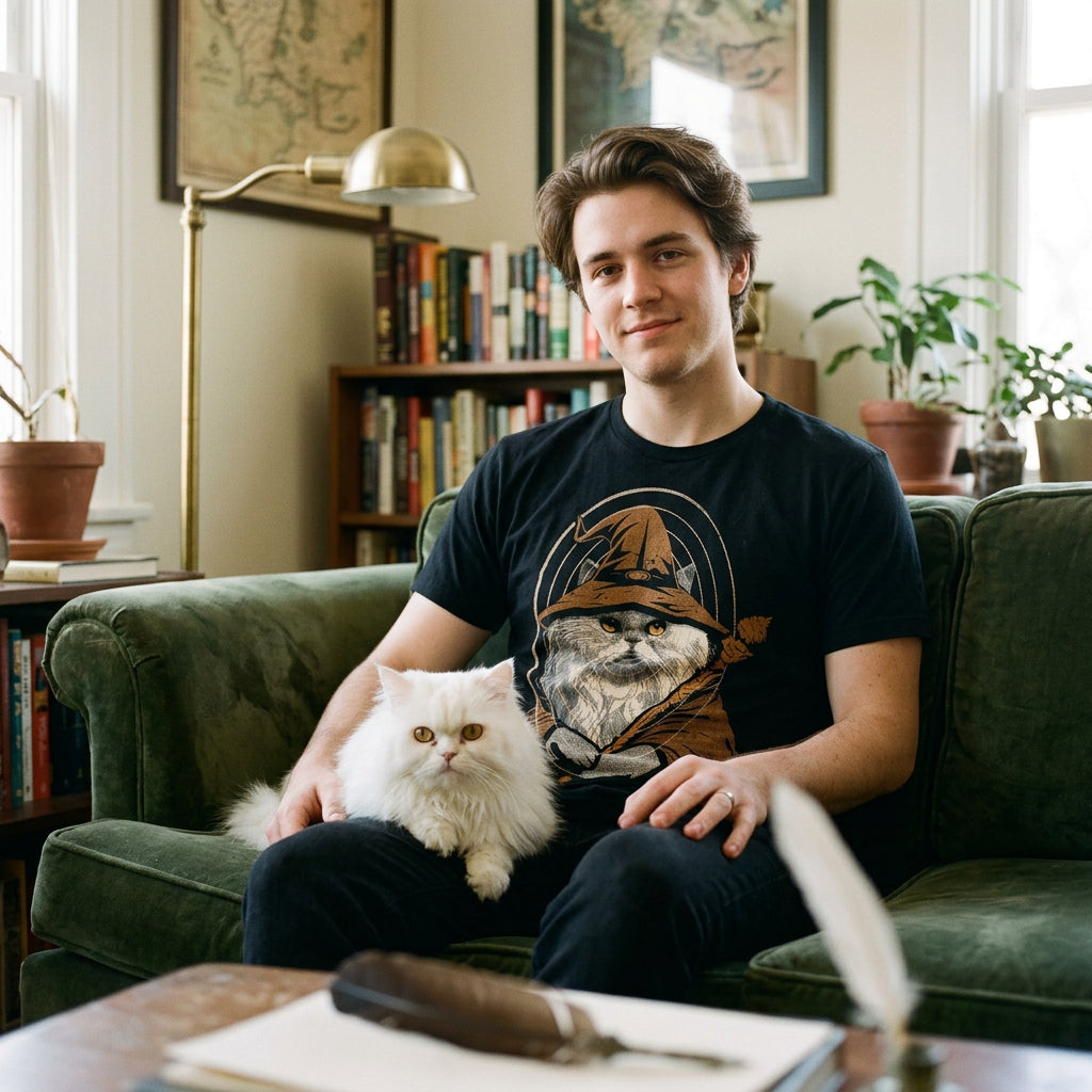 Kitty Wizard Men's T Shirt
