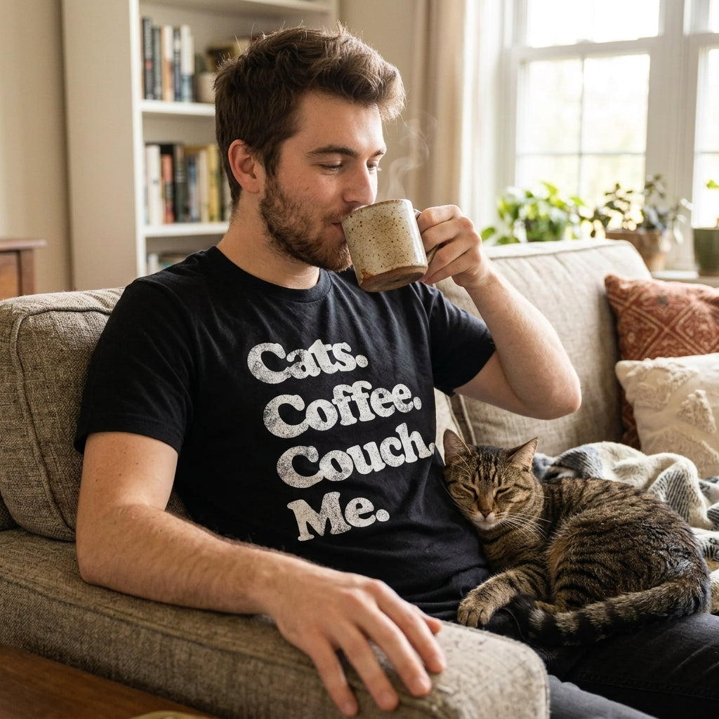 Cats Coffee Couch Me Men's T Shirt