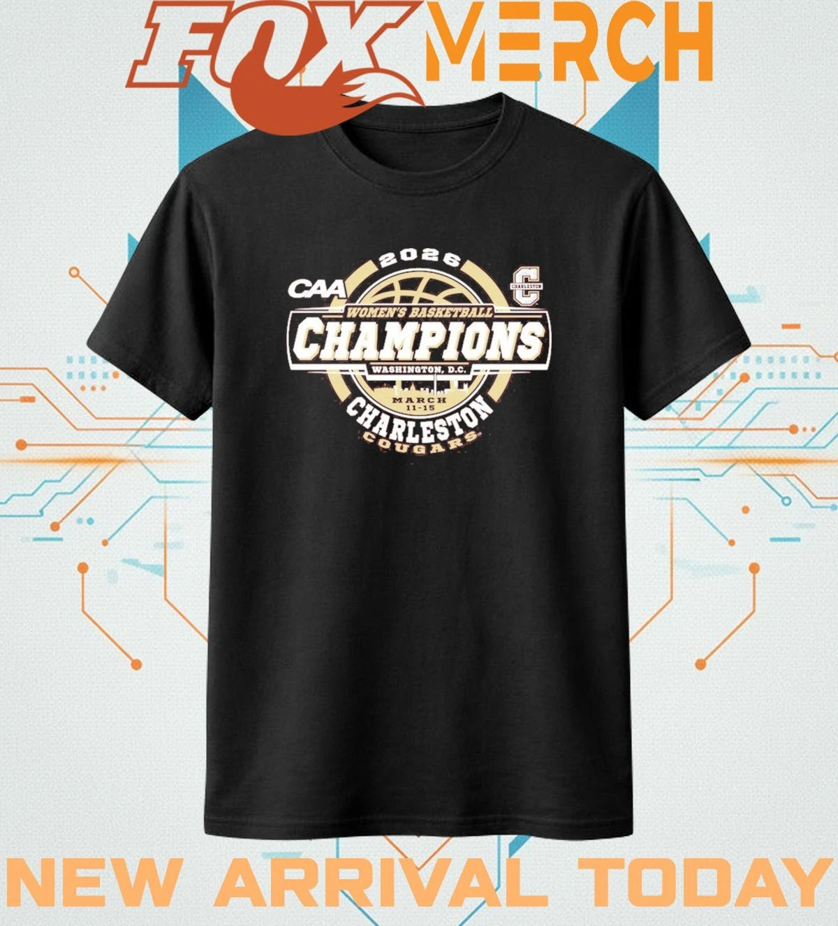 Charleston Cougars 2026 CAA Women’s Basketball Tournament Champions shirt