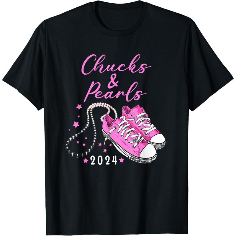 chucks and pearls 2024 Kamala Harris For President 47th T-Shirt made in usa Hoodie, Sweatshirt | TeeBloomCo.com