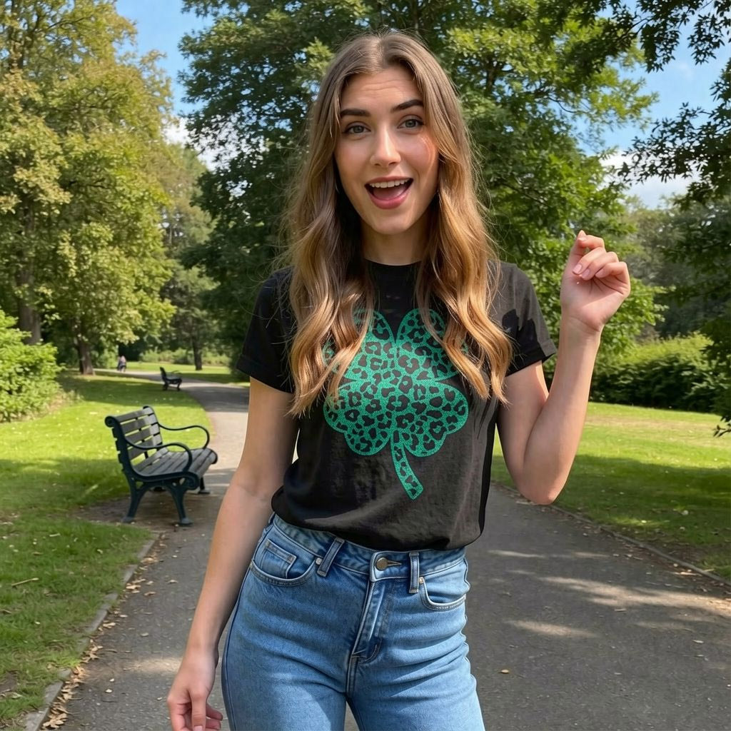 Leopord Print Clover Women's T Shirt