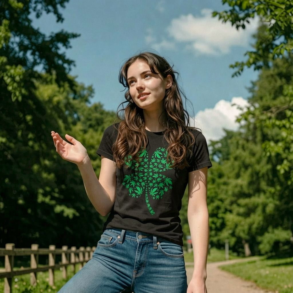 Clover Made Of Pot Leaves Women's T Shirt