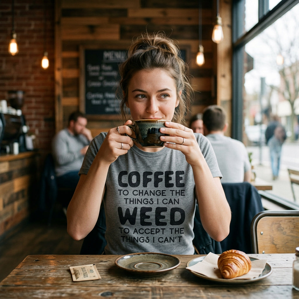 Coffee To Change The Things I Can Weed To Accept The Things I Can't Women's T Shirt
