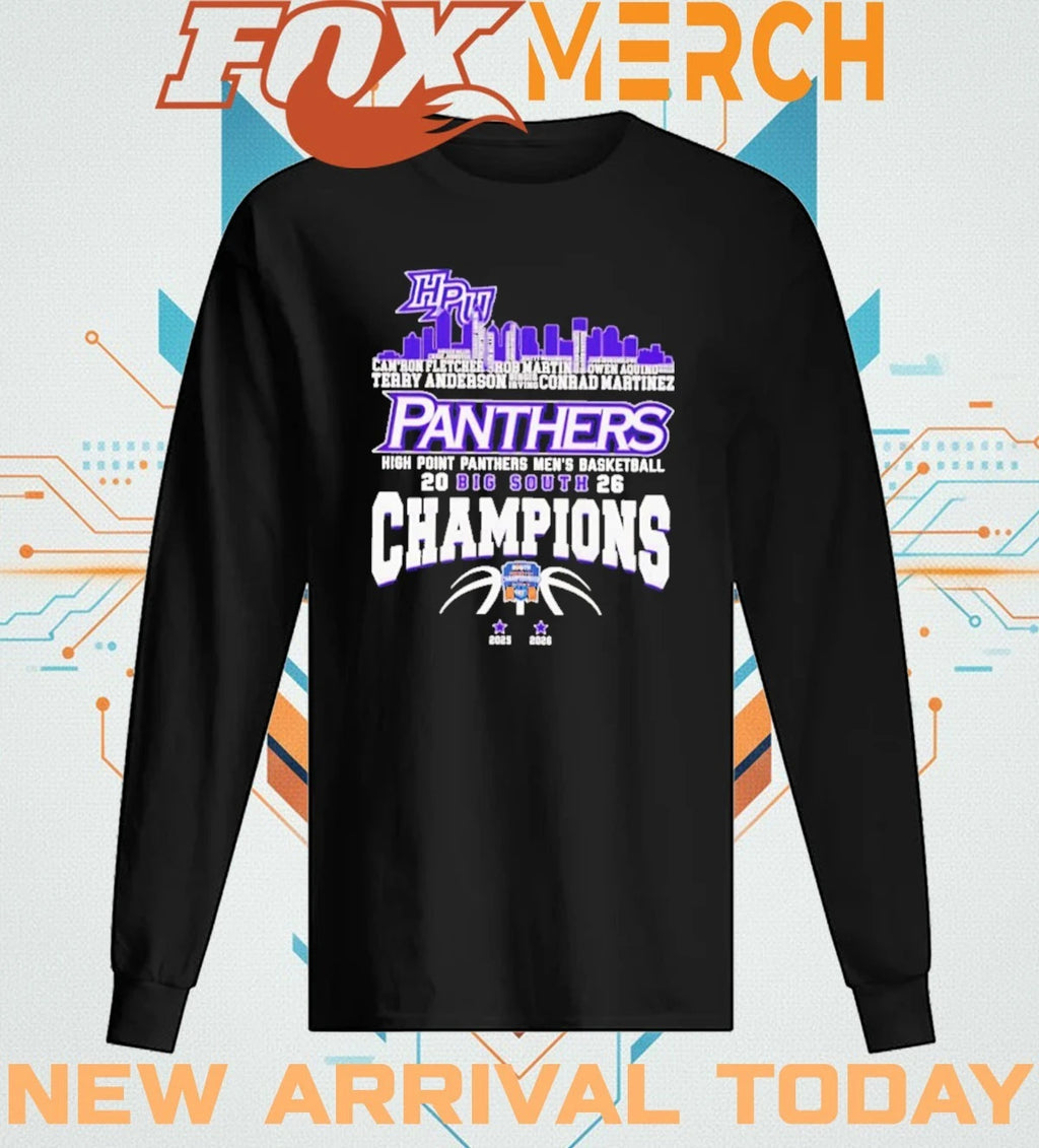 Congrats High Point Panthers Champions 2026 Big South Men’s Basketball city skyline t-shirt