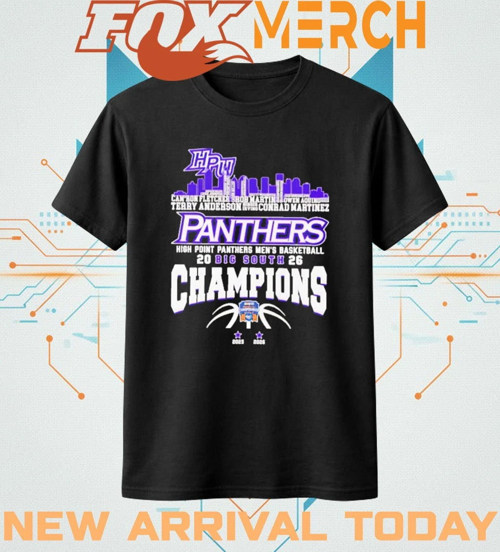 Congrats High Point Panthers Champions 2026 Big South Men’s Basketball city skyline t-shirt