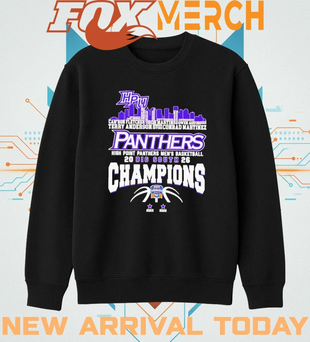 Congrats High Point Panthers Champions 2026 Big South Men’s Basketball city skyline t-shirt