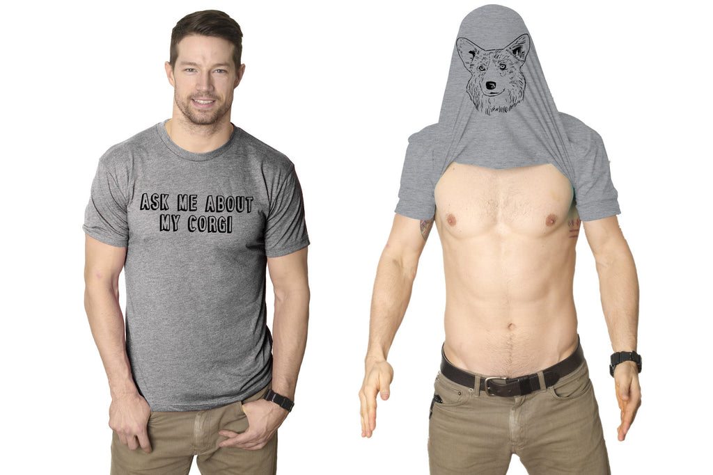 Ask Me About My Corgi Flip Men's T Shirt