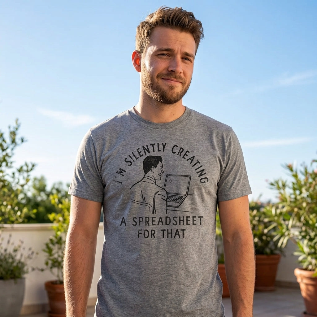 Im Silently Creating A Spread Sheet For That Men's T Shirt