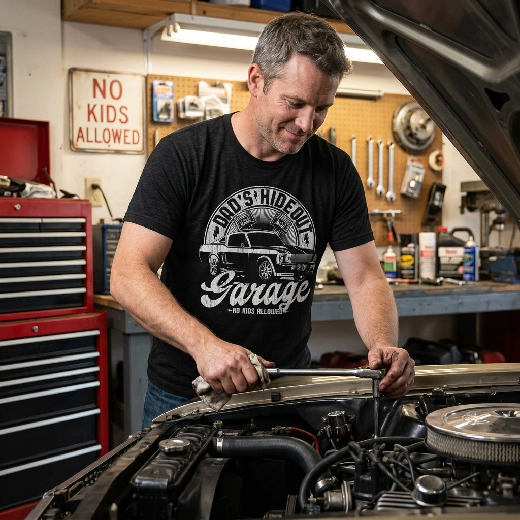Dads Hideout Garage Men's T Shirt