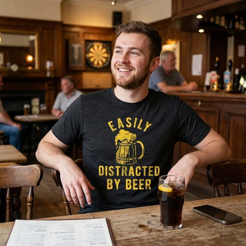 Easily Distracted By Beer Men's T Shirt